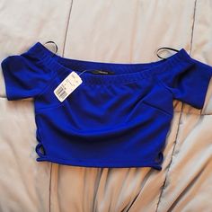 Royal Blue Crop Top, Never Worn, Brand New, Off The Shoulders, Cut Out Design On The Sides. Bundle And Save! :) Blue Fitted Trendy Crop Top, Trendy Blue Crop Top For Day Out, Forever 21 Blue Crop Top For Spring, Chic Blue Short Sleeve Crop Top, Blue Trendy Crop Top For Spring, Trendy Blue Crop Top For Spring, Forever 21 Blue Crop Top, Forever 21 Blue Cropped Tops, Blue Short Sleeve Top For Night Out