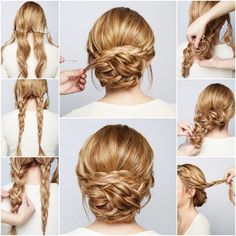 How to DIY Chic Braided Chignon Hairstyle | www.FabArtDIY.com LIKE Us on Facebook ==> https://www.facebook.com/FabArtDIY Diy Updo, Braided Chignon, Chignon Hair, Balayage Blonde, Fishtail Braid, 2015 Hairstyles, Penteado Cabelo Curto, Short Hairstyle, Prom Hairstyles