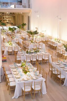 tables and chairs are set up for an event