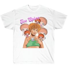 Recommended deadline for delivery by Christmas - Dec. 10 In Her Mood. 👸 Featuring my original illustration of Ice Spice, along with her cartoon avatar sitting on her shoulders. Stay comfortable and stylish with these ultra soft 100% cotton t-shirts! Printed using DTG technology for bright, long-lasting designs! Unisex sizes, please check size chart for measurements. - Ships out in 3-5 business days Tap here to see all of my items featuring Ice Spice! Thanks for shopping with us! Nicki Minaj Mood, Cute Merch, Cartoon Avatar, Ice Spice, Ice And Spice, Original Illustration, Princess Diana, Digital Illustration, Cotton Tshirt