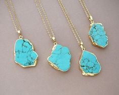 This listing is for one  necklaceTurquoise Necklace, Gold Turquoise Pendant Necklace, Blue Gemstone Necklace, Turquoise Jewelry Gift for Women, Girlfriend Gift Long Necklace-  Turquoise gold plated pendandt-  Gold-plated Brass Cross Chain NecklaceTurquoise pendant with silver :https://www.etsy.com/listing/486497247/turquoise-pendant-necklace-gift-for?ref=shop_home_active_8Shop more Agate Slice Necklace :https://www.etsy.com/shop/BonBonStones?ref=seller-platform-mcnav&section_id=20962520MY SHOP:h Luxury Single Strand Turquoise Necklace Gift, Turquoise Gemstone Crystal Necklaces For Jewelry Making, Turquoise Pendant Necklace As Gift, Turquoise Jewelry With Stones For Gifts, Turquoise Stone Jewelry As A Gift, Turquoise Jewelry With Stones As A Gift, Turquoise Stones Jewelry Gift, Turquoise Necklace With Large Stone As Gift, Turquoise And Gold Jewelry