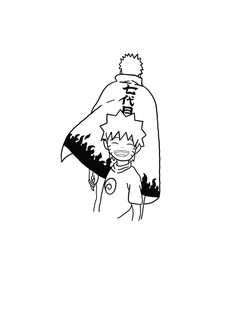 a black and white drawing of narutari