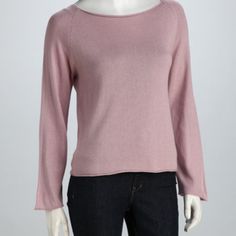 Silk Cashmere Pull Over Pink Fine Knit Top, Pink Stretch Knit Sweater, Stretch Pink Knit Sweater, Elegant Pink Fine Knit Sweater, Elegant Pink Knitted Sweater, Casual Knitted Cashmere Tops, Chic Pink Fine Knit Sweater, Pink Cashmere Sweater For Spring, Casual Pink Fine Knit Sweater