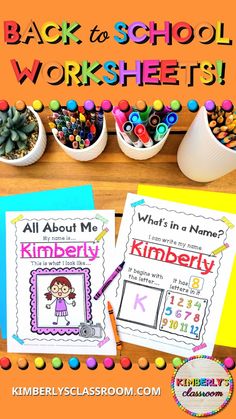 back to school worksheets for kids with candy in bowls and other items on the table