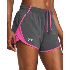 Whether you're working out or running errands, you'll love the look and feel of these women's Under Armour fly-by shorts. Click on this WOMEN'S GUIDE to find the perfect fit and more! TECHNOLOGIES & FEATURES Material wicks sweat & dries really fast Super-breathable mesh panels release excess heat Built-in brief for enhanced coverage Moisture-wicking technology Reflective logo 2 open hand pockets, 1 Invisible zip pocket on right side fits headphones, keys or a credit card/IDFIT & SIZING 3-in. ins Athleisure Go-dry Shorts, Under Armour Stretch Gym Shorts, Under Armour Sports Shorts With Built-in Shorts, Pink Under Armour Athletic Shorts For Workout, Under Armour Pink Athletic Shorts For Workout, Under Armour Stretch Athletic Shorts For Running, Under Armour Pink Sports Shorts, Under Armour Sports Shorts, Pink Athleisure Athletic Shorts For Jogging