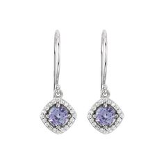 Genuine Tanzanite & Diamond Dangle Earrings in 14k White Gold Black Diamond Earrings Studs, Black Diamond Studs, Gold Beauty, Tanzanite Diamond, Diamond Dangle Earrings, Gold Bracelet For Women, Bow Jewelry, Ladies Diamond Rings, Gold Diamond Earrings