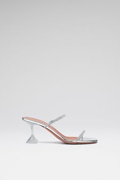 Formal Silver Sandals With Clear Strap, Luxury Clear Sandals For Formal Occasions, Luxury Clear Sandals For Evening, Modern Clear Sandals For Formal Occasions, Muaddi Shoes, Amina Muaddi Shoes, Ring Icon, Crystal Sandals, Amina Muaddi