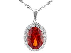 Bella Luce ® red sapphire and white diamond simulants 10.85ctw oval and round, rhodium over sterling silver pendant with chain. Pendant measures approximately 1.00"L x 0.56"W and has a 2mm bail. Includes an 18" singapore chain with a lobster claw closure and 2" extender. Oval Polished Diamond White Jewelry, Red Oval Pendant Jewelry With Polished Finish, Oval Crystal Jewelry Gift, Oval Crystal Jewelry For Gifts, Red Sterling Silver Jewelry With Brilliant Cut, Diamond White Oval Ruby Jewelry, Formal Cubic Zirconia Oval Pendant Jewelry, Oval Lab-created Ruby Jewelry In White Gold, Formal Oval Pendant Jewelry In Cubic Zirconia