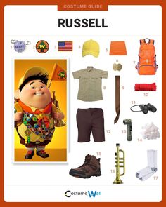 Russell Up Costume, Spooky Sewing, Pixar Costume, Russel Up, Explorer Costume, Characters Cosplay