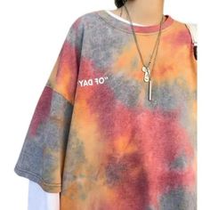 Short-Sleeve Lettering T-Shirt Material: 65% Polyester, 30% Cotton, 5% Elastane Bust 46" Length 27" Mens Summer Pants, Harajuku Women, Tie Dye Women, Hoodie Set, Tie Dye Sweatshirt, Tie Dye Shorts, Tie Dye Hoodie, Dye Shirt, Tie Dye T Shirts