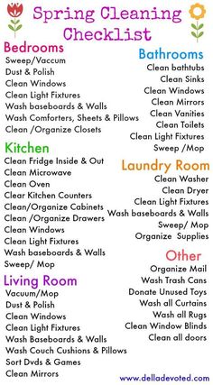 the spring cleaning checklist is shown here