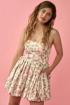 Silken Blossoms Floral Satin Bubble Mini Dress - ShopPromesa Sundress Mini Dress With Straps For Garden Party, Sundress With Straps For Garden Party, Summer A-line Corset Dress With Adjustable Straps, Fitted Floral Dress With Adjustable Straps For Garden Party, Spring Slip Dress With Spaghetti Straps And Lined Bodice, Floral Print Dress With Fitted Bodice And Spaghetti Straps, Fitted Bodice Sundress With Spaghetti Straps For Garden Party, Spaghetti Strap Mini Dress For Garden Party, Fitted Bodice Spaghetti Strap Sundress For Garden Party