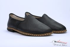 Men's Black Classic Natural Leather Traditional Shoes Anatolian Slips on, Handmade Leather Loafer by Charooq on Etsy Leather Slip-on Slippers For Galas, Casual Leather Shoes With Almond Toe For Galas, Slip-on Leather Shoes With Rubber Sole For Galas, Casual Leather Shoes With Flat Heel For Galas, Casual Flat Heel Leather Shoes For Galas, Slip-on Leather Shoes For Galas, Leather Shoes With Soft Sole And Plain Toe, Closed Toe Rubber Sole Slip-ons For Galas, Leather Loafers With Soft Sole In Slip-on Style