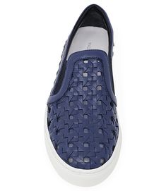 Description: The Navy Leather Woven Sneaker by Madison Maison features a unique, handmade woven upper. The sneaker is light-weight and easy to wear. Item Details: Color: Navy Sneaker, Slip-On Composition: Woven Leather Upper Composition: Leather Lining Composition: Rubber Sole Sole height: 1.0 in/ 2.5 cm Product ID: WOVEN SNEAKER Made in Italy Beverly Hills Los Angeles, Leather Weave, Fred Segal, Navy Sneakers, Navy Fashion, Leather Weaving, Sneakers Blue, Navy Leather, Spring Season