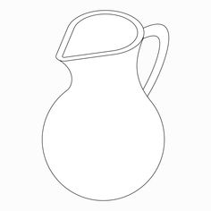 a line drawing of a vase on a white background, with the shape of a pitcher