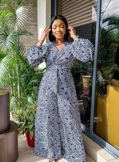 Elegant Printed Fitted Jumpsuits And Rompers, Elegant Long Sleeve Printed Jumpsuits And Rompers, Elegant Fitted Printed Jumpsuit, Pallazo Outfit Palazzo, Jumpsuit Ankara Styles, Ankara Jumpsuits For Women Classy, Pallazo Outfit, African Print Jumpsuits For Women, Ankara Jumpsuits For Women