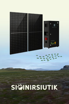 an image of two solar panels flying in the air over a grassy field with mountains and blue sky