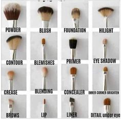 Types Of Makeup Brushes, Makeup Brush Uses, Membentuk Alis, Bentuk Alis, Brush Guide, Mekap Mata, Makeup Order, Makeup Brushes Guide, Makeup Tip