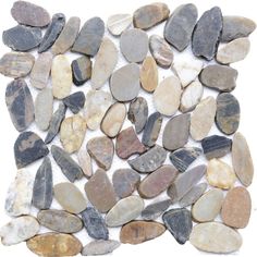 several different types of rocks on a white background