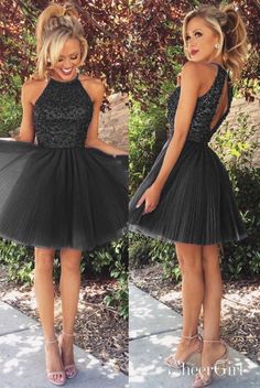 split Open back short homecoming dresses. It can be made in other colors,please contact us 1.Silhouette:A-line 2.Fabric:Satin,Tulle 3.Embellishment:Beaded 4.Neckline:Halter 5.Sleeve:Sleeveless 6.Waistline:Natural 7.Hem-length:Mini 8.Back Details:Zipper 9.Fully Lined:Yes 10.Buit-In Bra:Yes 11.Boning:Yes 12.Picture Color:Grape/Green/Dark Gray/Burgundy/Red/Royal Blue Save Gray Homecoming Dress, Tulle Prom Dress Short, High Neck Homecoming Dresses, Pleated Tulle Dress, Purple Homecoming, Halter Homecoming Dress, Purple Homecoming Dress, Black Homecoming Dress, Tulle Homecoming Dress