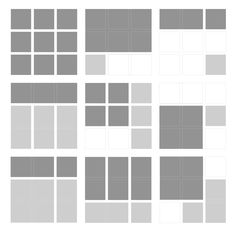 several squares are shown in gray and white