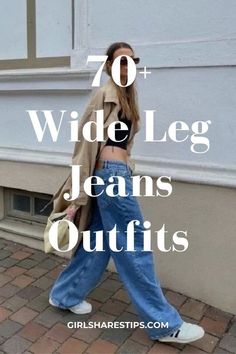 Fall Outfit With Baggy Jeans, Baggy Jeans Winter Outfit Aesthetic, Wide Bell Bottom Jeans Outfit, Straight Leg Jeans With Heels Outfits, Wide Leg Jeans Inspo Outfit, Boyfriend Wide Leg Jeans Outfit, Shoes For Wide Jeans, Clogs With Wide Leg Jeans, Blue Carpenter Jeans Outfit