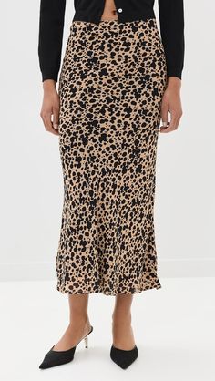 Reformation Layla Skirt | Shopbop Reformation Clothing, Leopard Skirt, Reformation Dress, Stretch Crepe, Save Earth, Sell Out, China Fashion, Who What Wear, Denim Wash