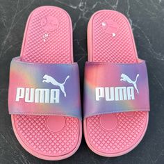 New Puma Cool Cat Prismatic Bx Slide Sandals Size 7 Puma Slides Outfit, Puma Slides, Spring Shoes Women, Slides Outfit, Pink Pumas, Casual Outfits For Teens, Cute Sandals, Puma Shoes, Pumas Shoes