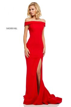 Sherri Hill Prom, Prom Dresses Long Mermaid, Crepe Gown, Sherri Hill Prom Dresses, Prom Dress Stores, Trumpet Skirt, Prom Dress Styles, Designer Prom Dresses, Prom Designs