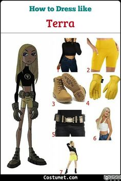 Teen Titans Go Halloween Costumes, Blonde Cosplay Characters, Tara Teen Titans, Teen Titans Halloween Costume, Teen Titans Costume, Terra Teen Titans, Terra Markov