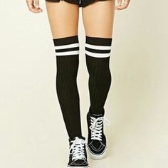 Brand New Fashion Design,100% Brand New,High Quality! Materials: Cotton Thickness: Medium Quantity: 1 Pair One Size: (Fits Xs ~ L) Suitable Height: Fits Almost Everybody Socks Length: 24" (Approx) Type: Over Knees Long Socks For Selection: Black Stripe, Red Stripe White Stripes Black Casual Socks For Spring, Casual Black Socks For Spring, Casual Black Knee-high Socks, Casual Black Socks For Fall, Trendy Black Cotton Knee-high Socks, Fitted Black Knee-high Socks For Summer, Black Socks For Fall Streetwear, Trendy Thigh High Black Socks, Casual Black Thigh-high Socks