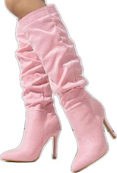 Knee Boots Party, Boots Party, Party High Heels, Suede Knee High Boots, Winter Heels, Suede Boots Knee High, Stiletto Shoes, Estilo Chic, Pink Heels