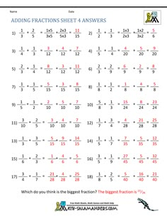 the addition worksheet for adding fractions to two digit numbers is shown in this image