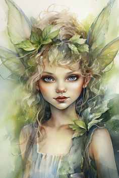 Garden Fairies Drawing, Fairy Digital Art, Forest Fairy Art, Watercolor Fairies, Fairy Portrait, Faerie Art, Fairy Collection, Fairies Photos, Drawing Water