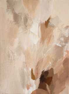 an abstract painting with brown, beige and white colors