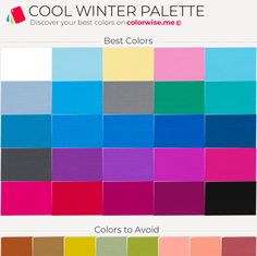 Cool Winter Classic Winter Palette, Classic Winter Color Palette, Cool Winter Pallete, Clear Winter Palette, True Winter Color Palette, Cool Winter Color Palette, Winter Palette, Clear Winter, Winter Color Palette