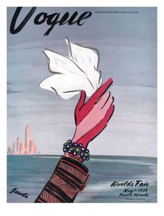 an old fashion magazine cover with a woman's hand holding a white flower