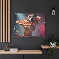 Cute Dog Eating Pizza Art , Funny Print, Funny Dog Kitchen Print, Oil Painting Style, Dog Illustration Art, Dog Gift Idea, Cute Animal Dog Illustration Art, Pizza Art, Dog Kitchen, Eating Pizza, Art Funny, Funny Prints, Dog Illustration, Kitchen Prints, Dog Eating