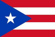 the flag of puerto is shown in red, white and blue with a star on it