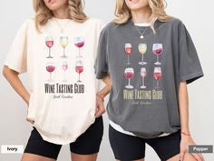 Whether you're going to a winery trip with the girls or having a wine themed bachelorette party, this shirt is one to keep for memories and have fun with the group. It comes in a variety of colors using Comfort Colors , which are more of a loser fit. It can also be customized to include a location name. The graphic includes a variety of glasses filled with different wines. Printing Method:  PRINTING METHOD: DTG  (Direct To Garment) printing method is used for these shirts. A process of printing Wine Themed Bachelorette Party, Themed Bachelorette Party, Themed Bachelorette, Travel Tshirt, Different Wines, Bachelorette Party Themes, Wine Travel, Wine Theme, Group Shirts