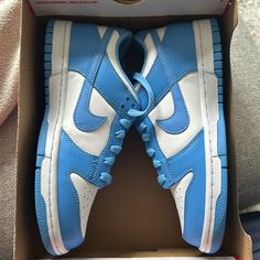 Nwt Open Lid Box Size 5y/6.5w Light Blue Nike Skate Shoes With Round Toe, Nike Light Blue Round Toe Skate Shoes, Nike Light Blue Skate Shoes With Round Toe, Nike Blue Skate Shoes With Cushioned Footbed, University Blue Dunks, Blue Dunks, Cell Phone Holster, Phone Holster, University Blue