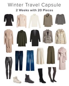 How To Pack For A Month Long Trip Winter, 2 Week Winter Travel Wardrobe, 2 Weeks In Europe Packing Winter, Winter Europe Travel Outfits, Simplified Wardrobe, Simplify Wardrobe, Europe 2024