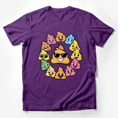 Fun Emoji Poop Pals Party T-Shirt, Colorful Cartoon Smiley Faces Tee, Unisex Gift for Friends and Family Male T-Shirt Custom graphic T-Shirt.Customize your color Funny Multicolor Shirt With Cartoon Print, Playful Multicolor Shirt With Funny Print, Funny Multicolor Cartoon Print Tops, Pink Novelty T-shirt With Funny Print, Fun Multicolor Shirt With Funny Print, Multicolor Funny Cartoon Print Tops, Multicolor Fun T-shirt With Character Print, Multicolor Playful T-shirt With Funny Print, Purple Cartoon Print Fun T-shirt