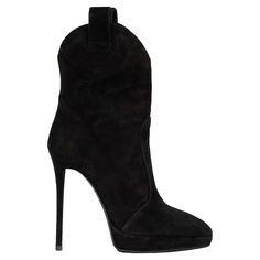 The epitome of refined elegance, these Giuseppe Zanotti Pointy Suede Black Boots are perfect for elevating the simplest outfits. With bootstraps on the side making it easy to slide into, they can be worn daily and are a must-have for every closet. Heel length - 13 cm On The Side, Giuseppe Zanotti, Simple Outfits, Black Boots, Fashion Accessories, Boots, Heels, For Sale, Closet