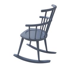 a black rocking chair on a white background