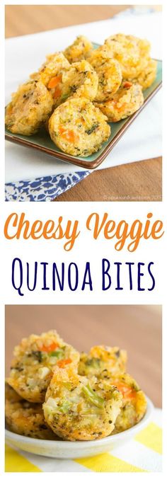 cheesy veggie quinoa bites on a plate