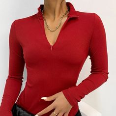 Shein Quarter Zip Ribbed Shirt. Color: Burgundy. Size: L. Purchased From Shein. Reasonable Offers Welcomed. Other Ways To Pay Accepted. Smoke Free & Pet Free Household. Red Solid Color Winter Tops, Red Ribbed Long Sleeve Tops, Red Winter Tops, Red Long Sleeve Solid Color Top, Red Ribbed V-neck Top, Trendy Red Solid Color Tops, Fitted Ribbed Red Tops, Stretch Ribbed Red Top, Stretch Red Ribbed Top