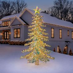 Get ready to deck the halls with these stunning Christmas tree decorations! 🎄✨ From classic ornaments to unique DIY ideas, make your tree stand out this holiday season. #ChristmasTreeDecorations #HolidayHome #FestiveVibes #DeckTheHalls #DIYDecor #OrnamentObsession #MerryAndBright #TisTheSeason #WinterWonderland #JoyfulDecor Outdoor Yard Christmas Tree, Outdoor Christmas Lights Yard, Outdoor Lighted Christmas Trees, Outdoor Christmas House Lights, Exterior Christmas Decorations Lights, Elegant Christmas Outdoor Decor, Colored Outdoor Christmas Lights, Christmas Display Outdoor, Christmas Decor Outside Yard Decorations