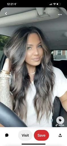 Dark Hair With Toned Highlights, Brunette Fall Hair 2023 Long, Black Hair With Tape In Highlights, Fall Balyage Blonde, Dark Brown Hair With Some Blonde, Long Hair Color Ideas 2022 Fall, Platinum Blonde Balayage On Dark Hair Brunettes, Beige Highlights On Dark Hair Brunettes, Dark Hair With Highlights Around Face