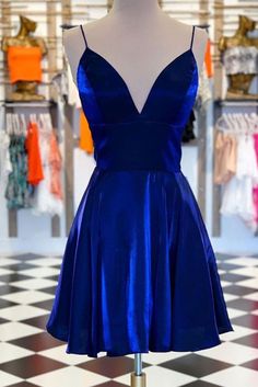 Simple A-Line V Neck Royal Blue Velvet Short Homecoming Dresses Under 100 #vickidress #hocodress Royal Blue Prom Short, Royal Blue Prom Dress Short, Blue Prom Dresses Short, Simple Prom Dress Short, Royal Blue Homecoming Dress, Homecoming Dresses Under 100, Prom Dresses Short Blue, Royal Blue Homecoming Dresses, School Event Dress